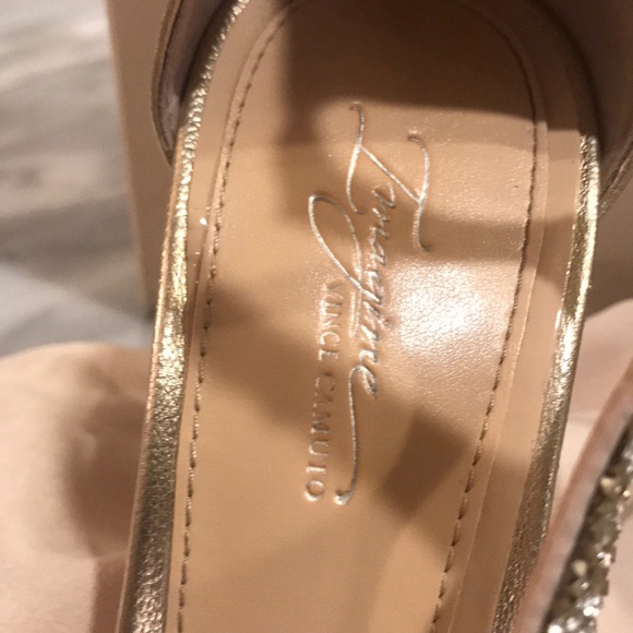 Vince Camuto / crystal gold heels - worn once - Picture 2 of 4